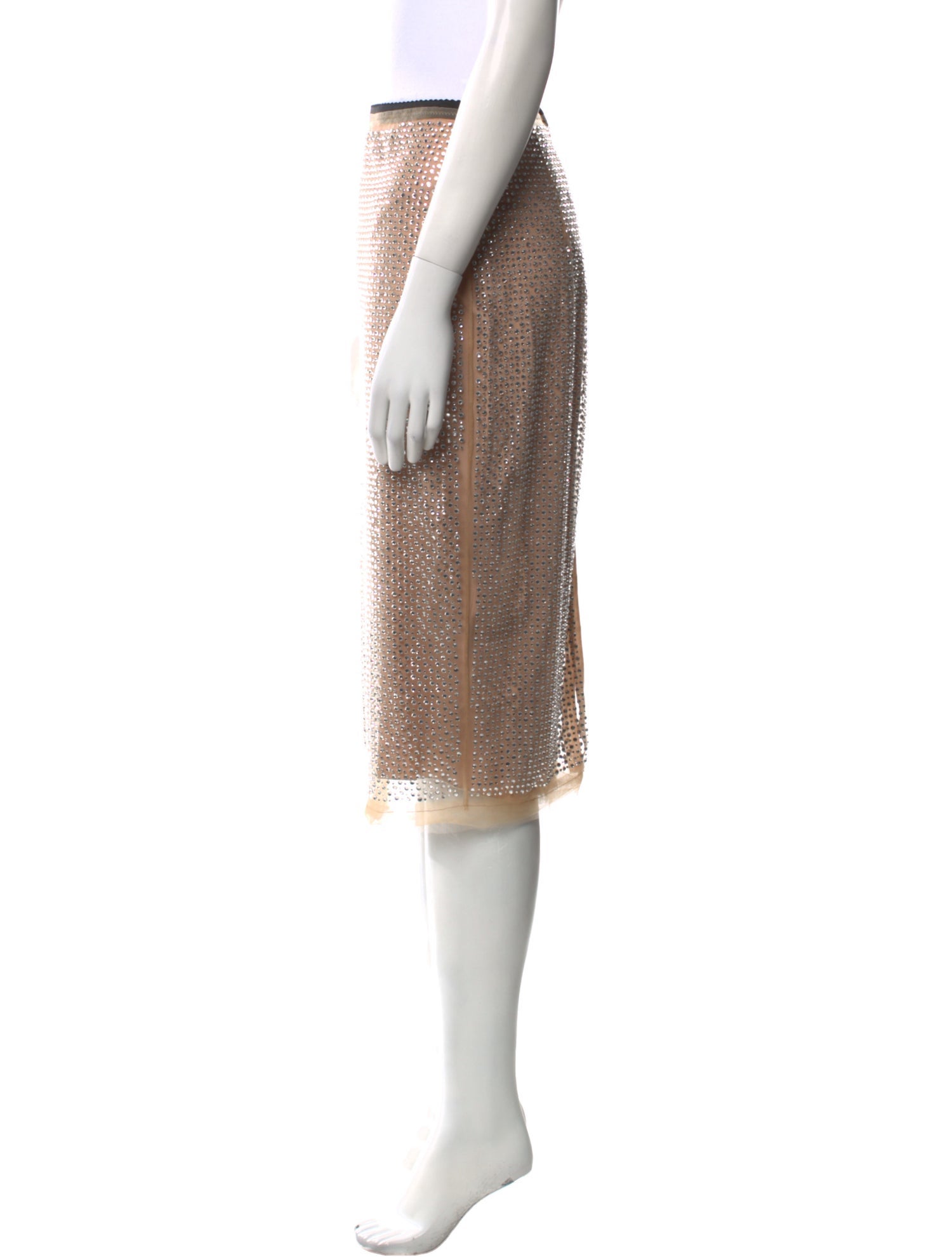 Nº 21 Crystal Embellishments Knee-Length Skirt