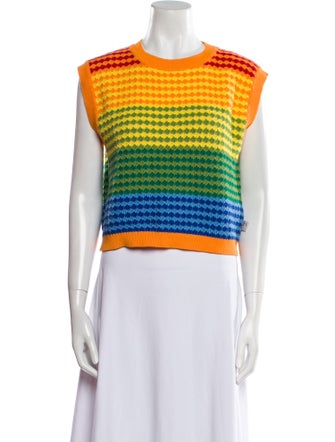 Nº 21 Striped Crew Neck Crop Top