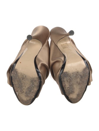 Nº 21 Satin Leather Trim Embellishment Slingback Sandals