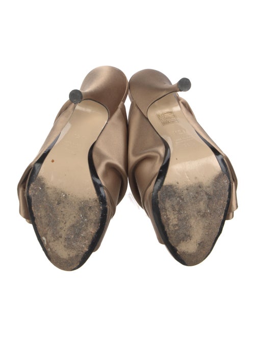 Nº 21 Satin Leather Trim Embellishment Slingback Sandals