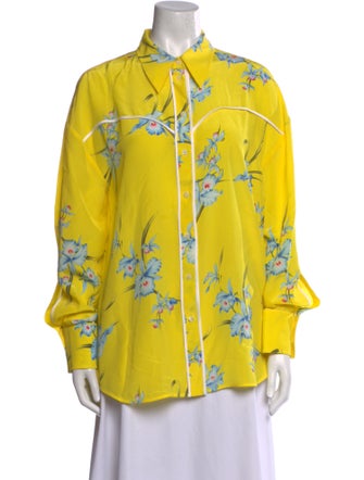 Nº 21 Silk Floral Print Button-Up Top