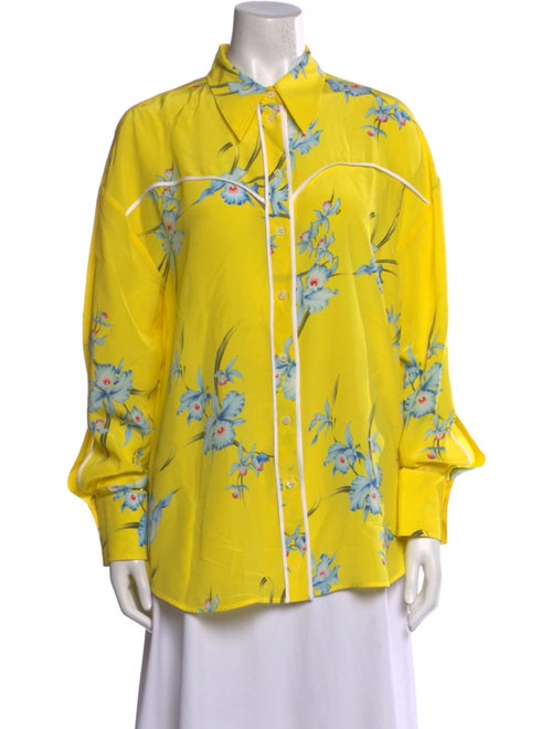 Nº 21 Silk Floral Print Button-Up Top