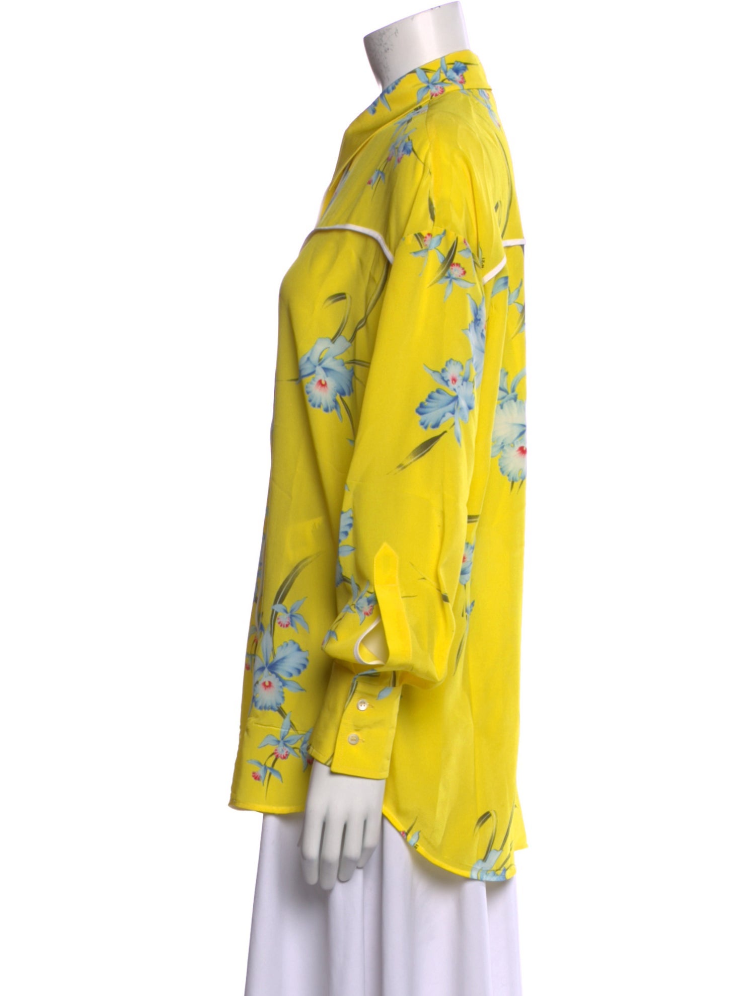 Nº 21 Silk Floral Print Button-Up Top