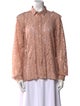 Nº 21 Lace Pattern Long Sleeve Button-Up Top