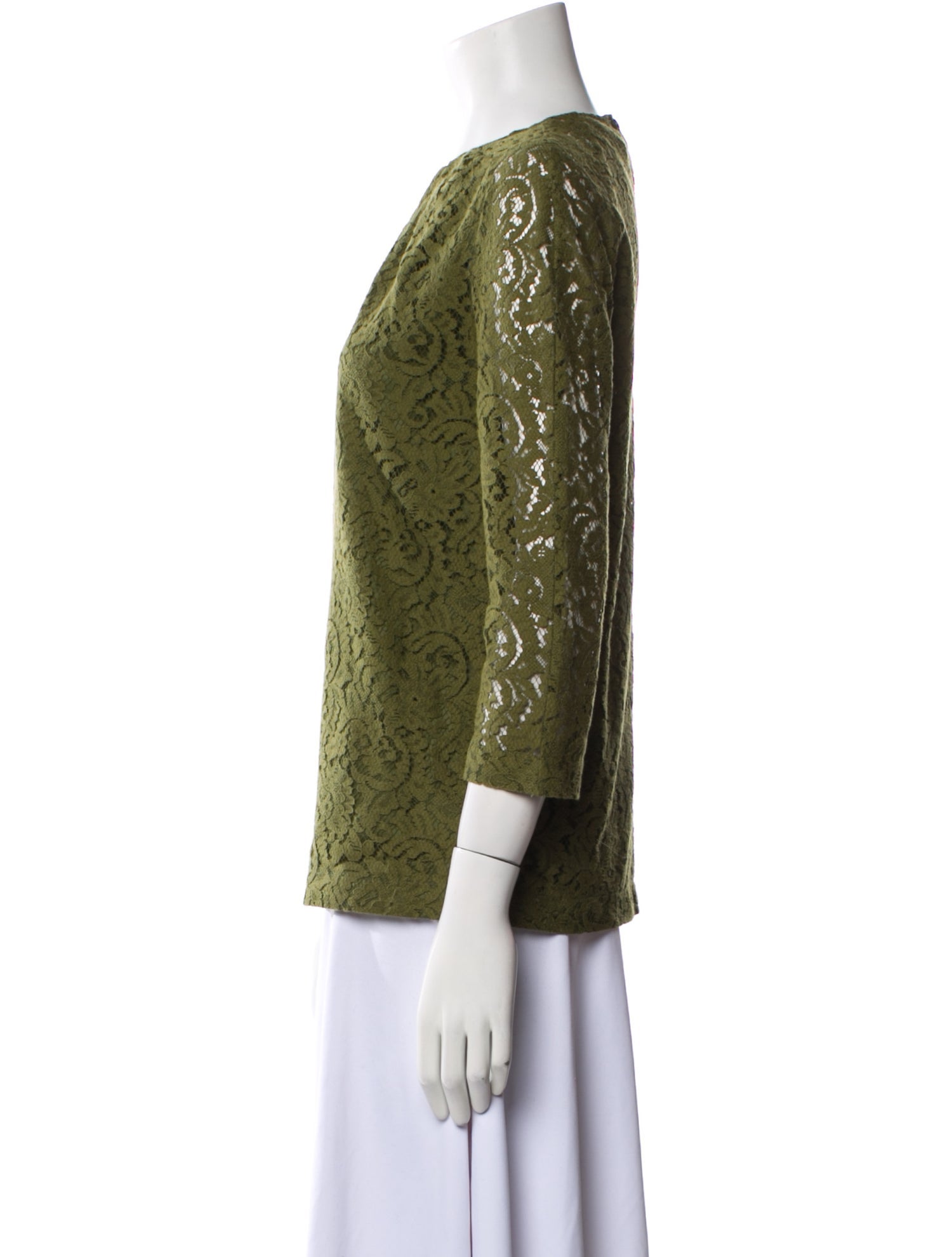 Nº 21 Lace Pattern Crew Neck Blouse