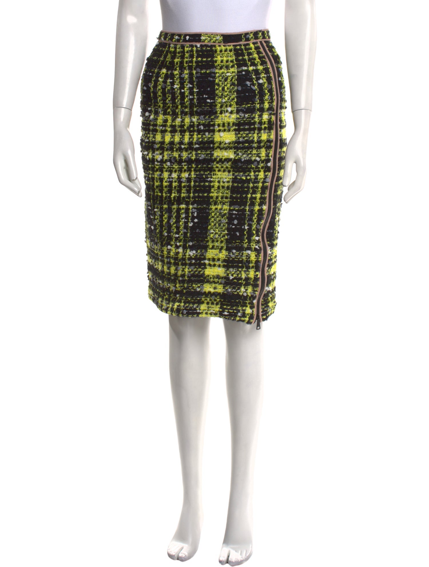 Nº 21 Plaid Print Knee-Length Skirt