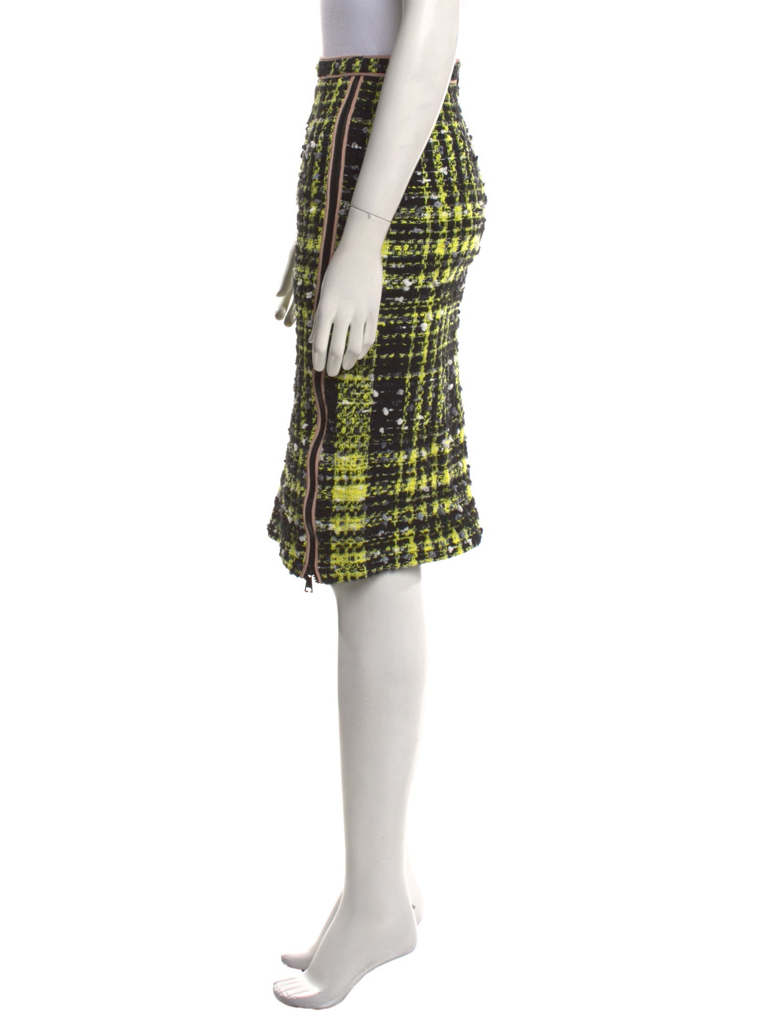 Nº 21 Plaid Print Knee-Length Skirt
