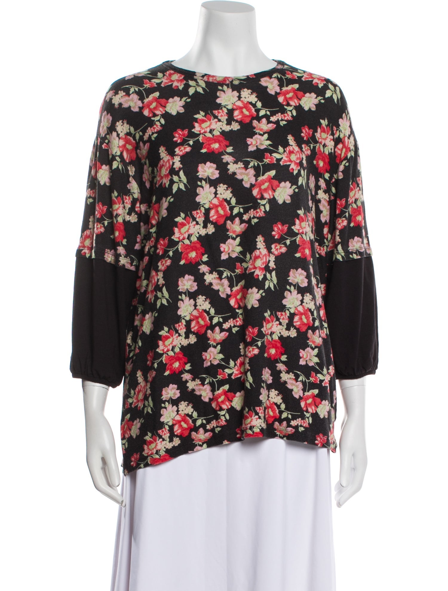 Nº 21 Floral Print Bateau Neckline Blouse