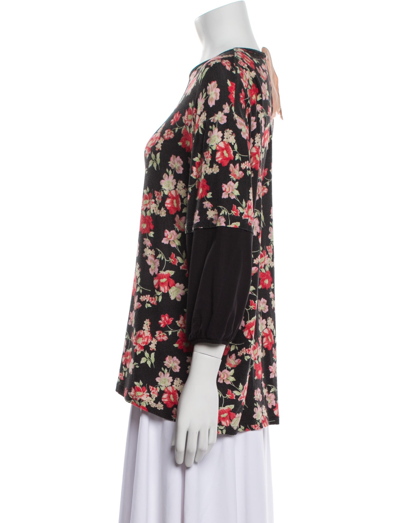 Nº 21 Floral Print Bateau Neckline Blouse