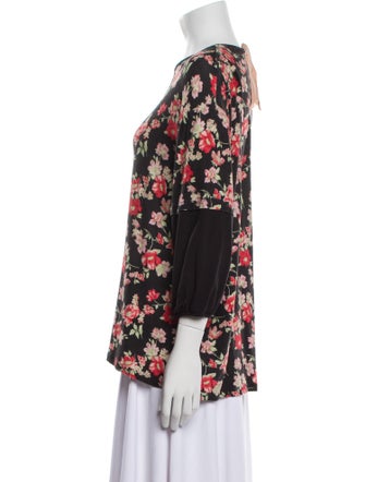 Nº 21 Floral Print Bateau Neckline Blouse