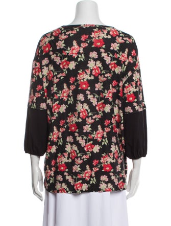 Nº 21 Floral Print Bateau Neckline Blouse