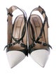Nº 21 Embossed Leather Colorblock Pattern Slingback Pumps