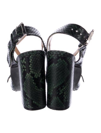 Nº 21 Embossed Leather Colorblock Pattern Slingback Pumps