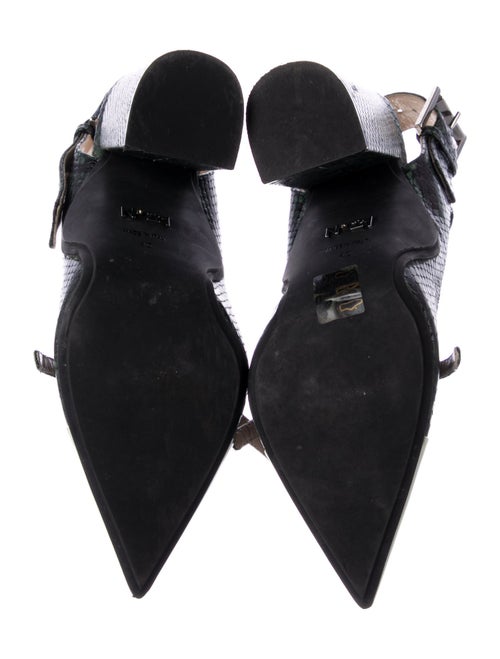 Nº 21 Embossed Leather Colorblock Pattern Slingback Pumps