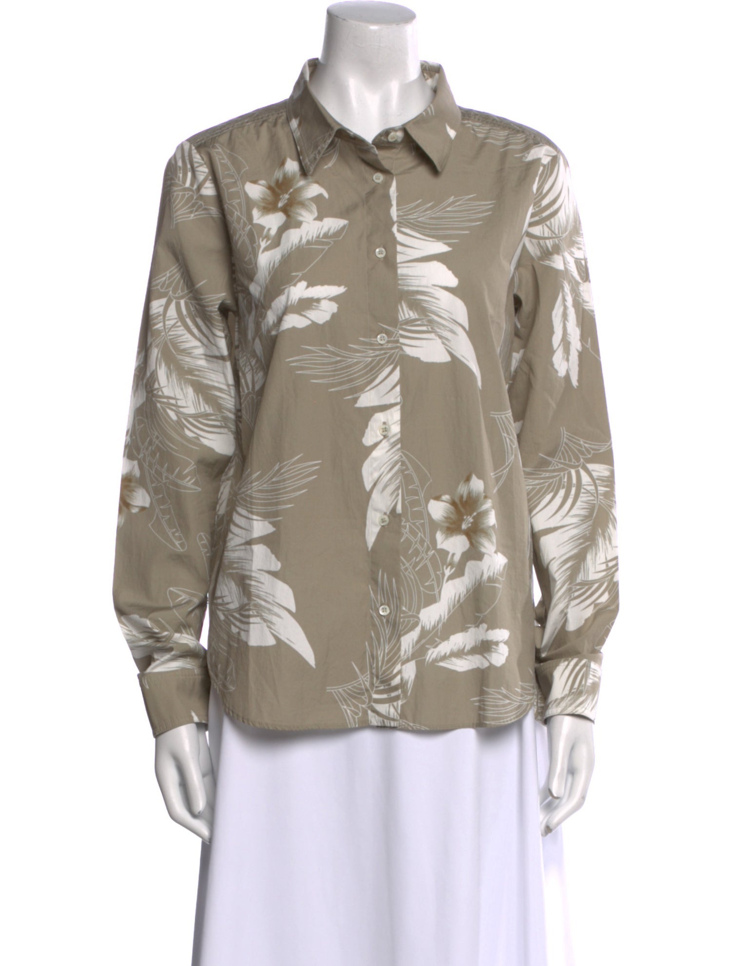 Nº 21 Printed Long Sleeve Button-Up Top
