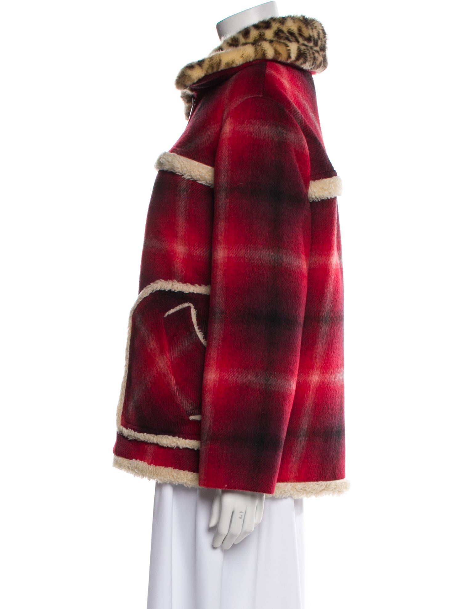 Nº 21 Plaid Print Faux Fur Jacket