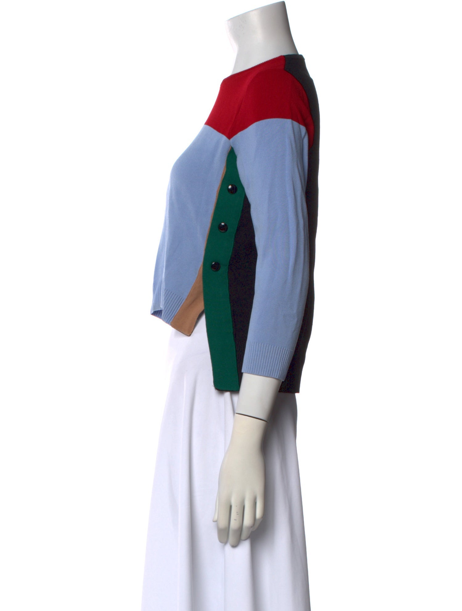 Nº 21 Colorblock Pattern Crew Neck Sweater