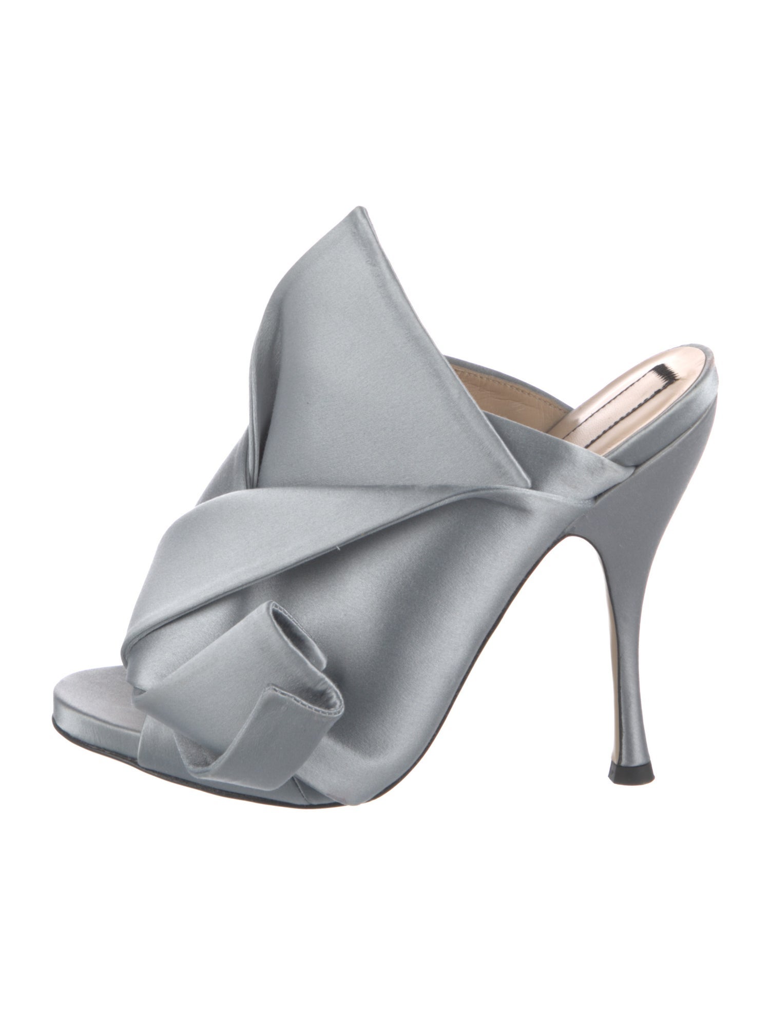 Nº 21 Satin Pleated Accents Slides