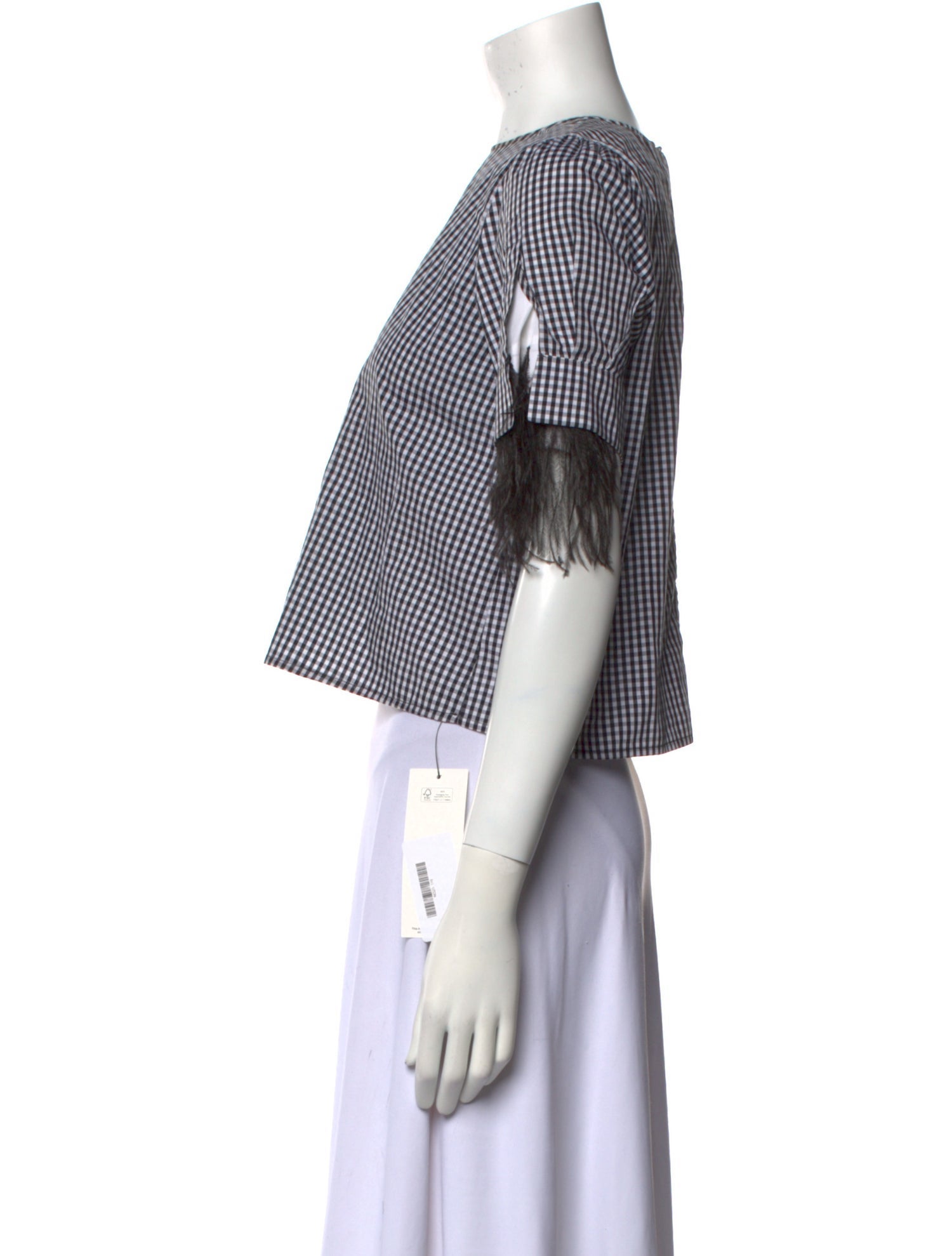 Nº 21 Plaid Print Crew Neck Crop Top