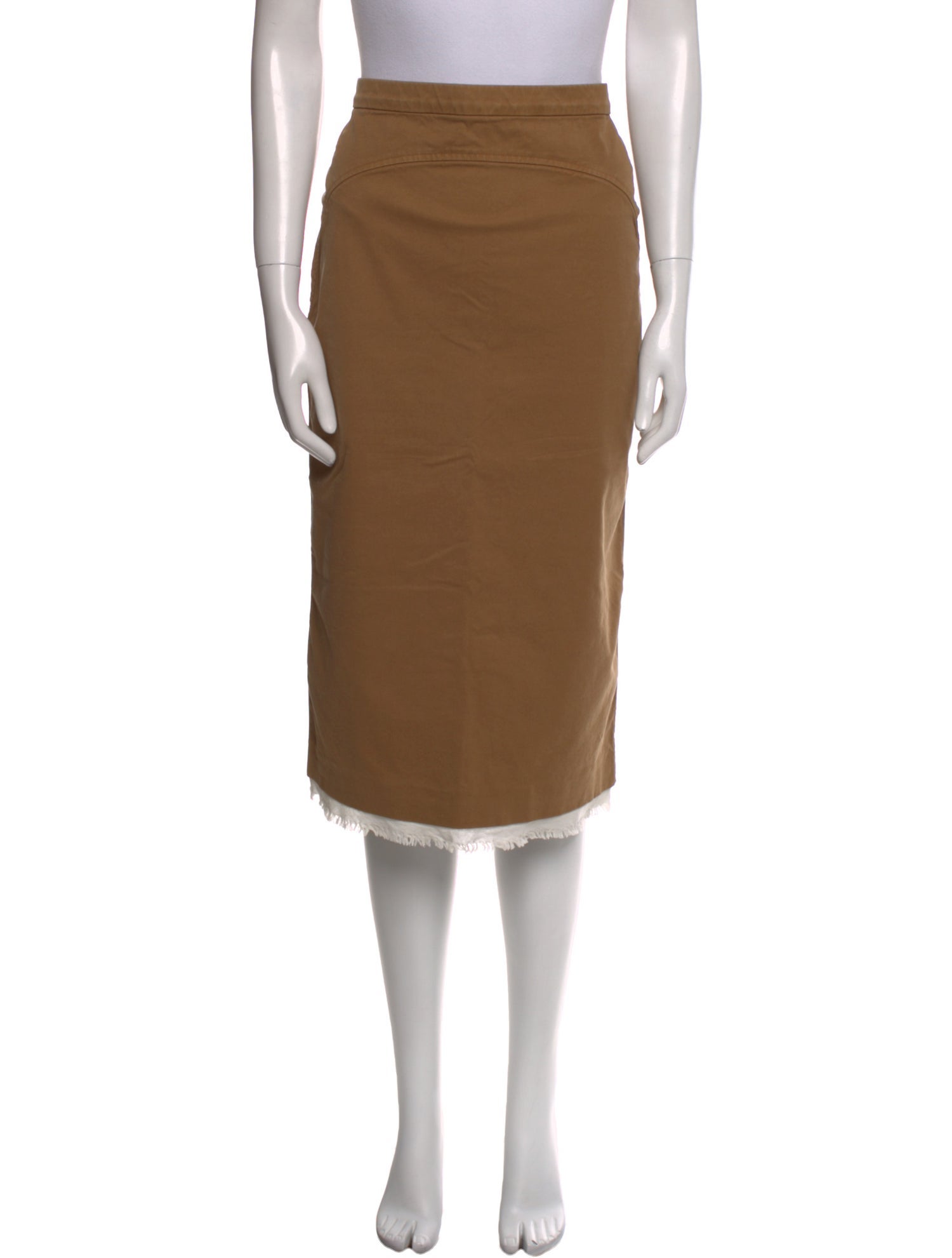 Nº 21 Raw-Edge Trim Midi Length Skirt
