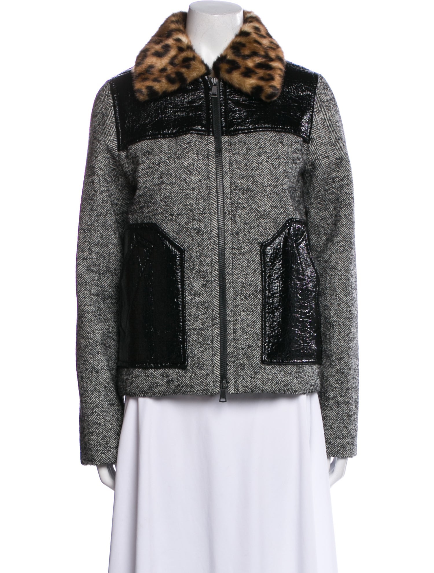 Nº 21 Wool Printed Faux Fur Jacket