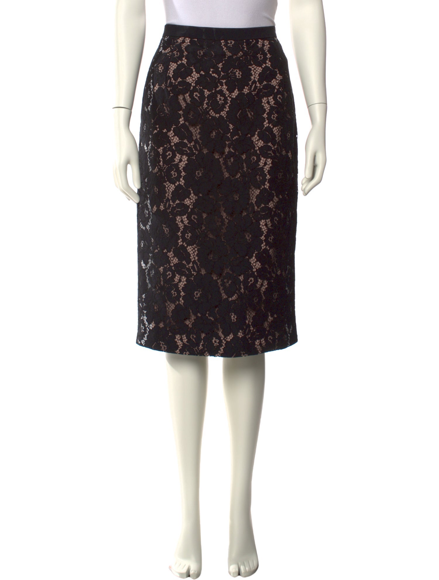 Nº 21 Lace Pattern Knee-Length Skirt