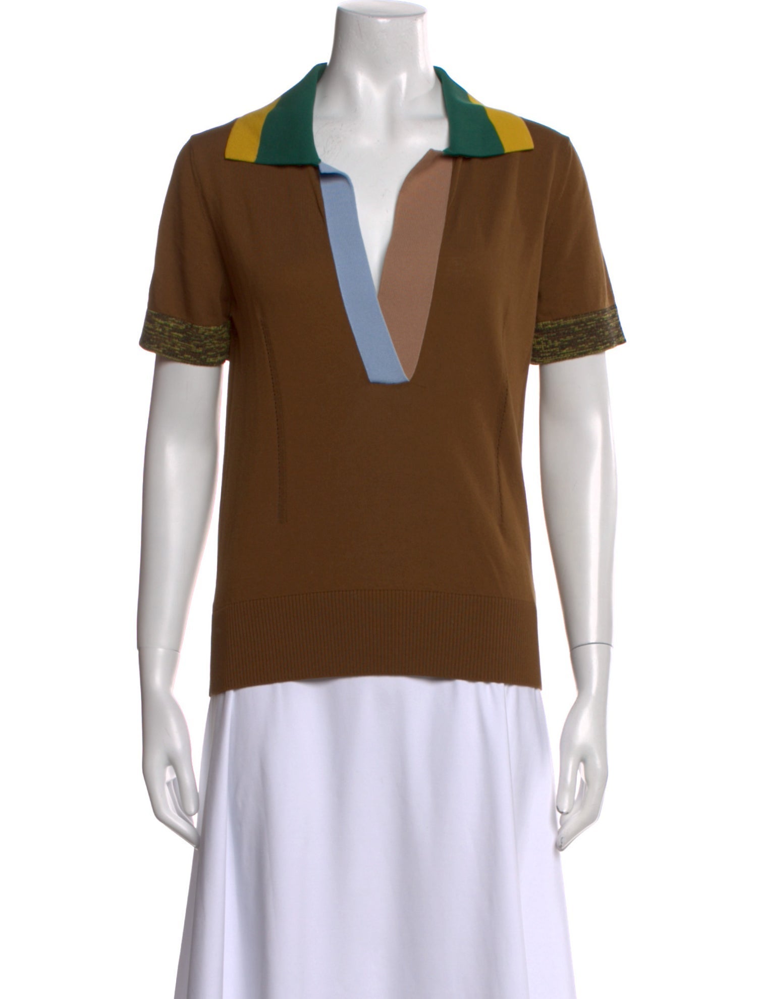 Nº 21 Colorblock Pattern Short Sleeve Polo