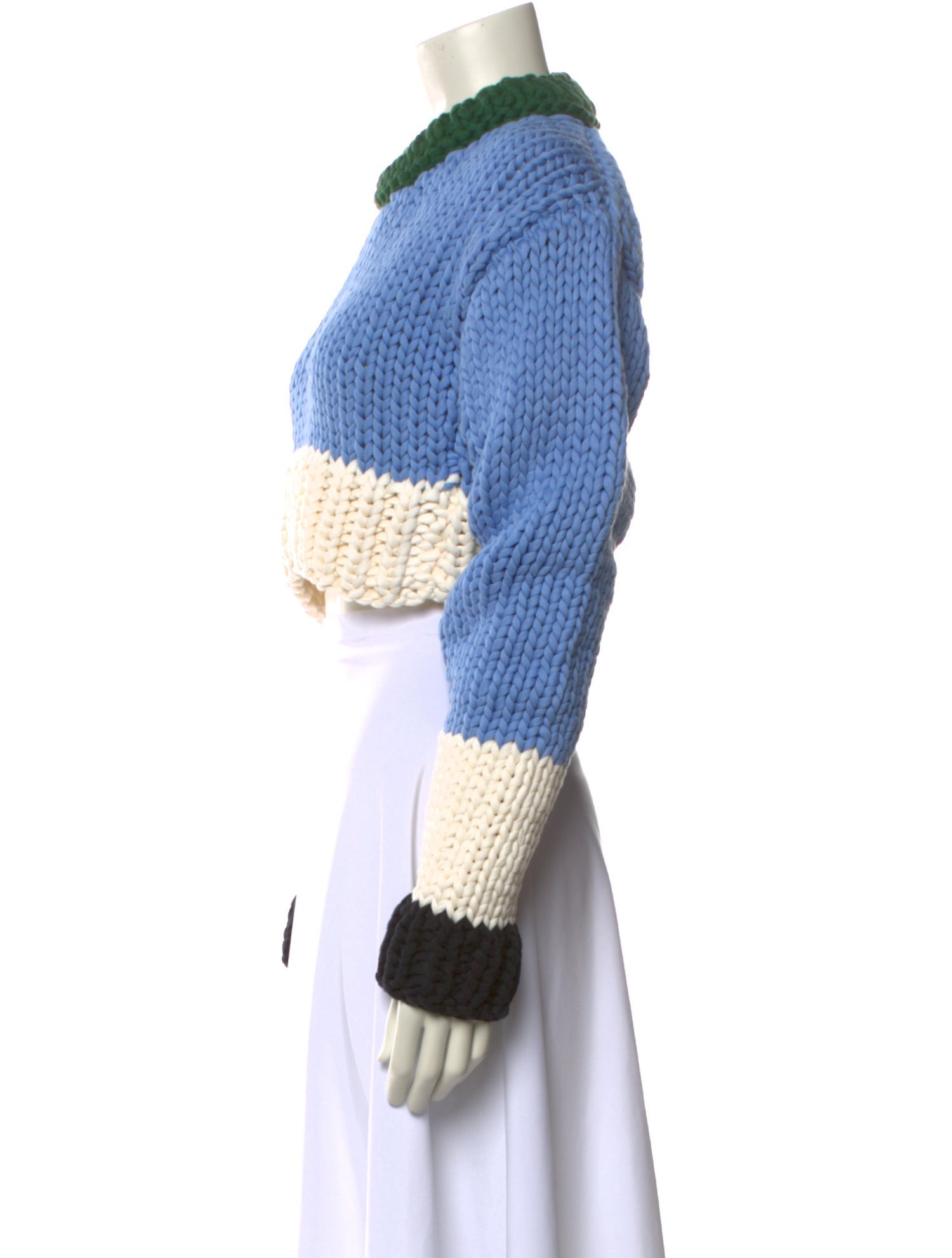 Nº 21 Colorblock Pattern Crew Neck Sweater