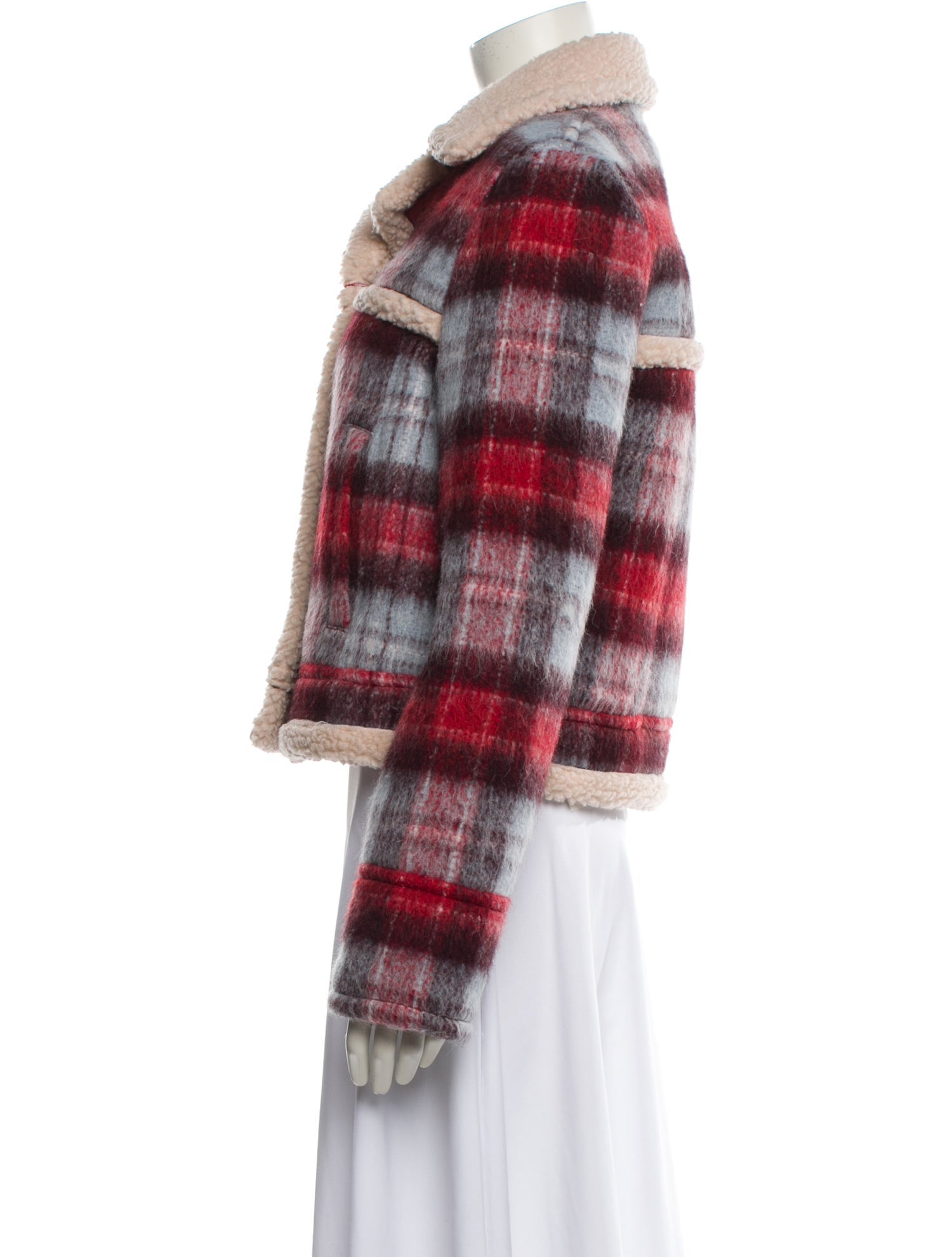 Nº 21 Plaid Print Faux Fur Jacket