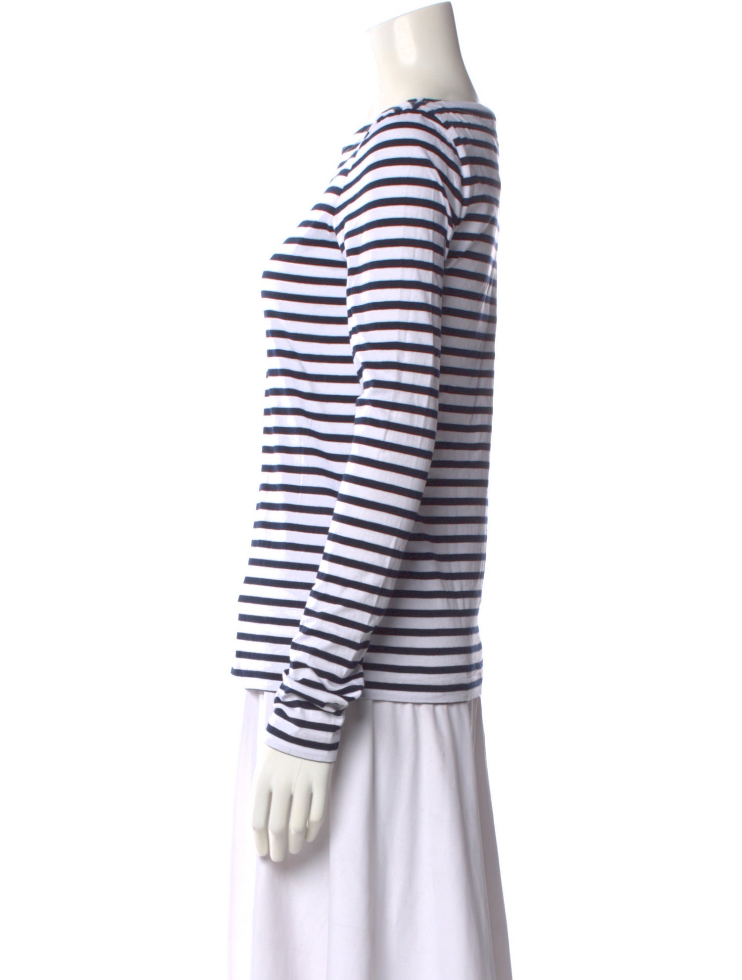 Nº 21 Striped Bateau Neckline Top