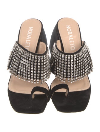 Nodaleto Suede Crystal Embellishments Slides