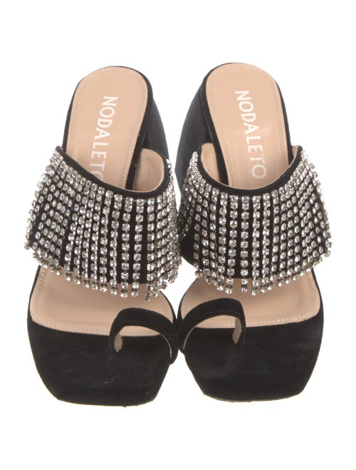 Nodaleto Suede Crystal Embellishments Slides