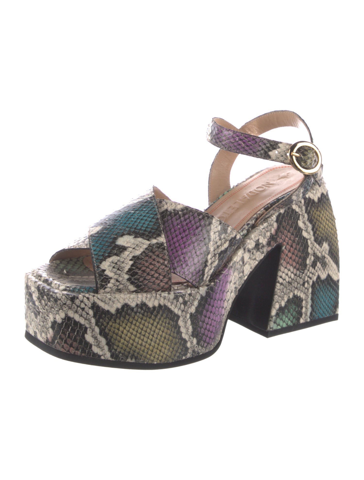 Nodaleto Snakeskin Animal Print Sandals