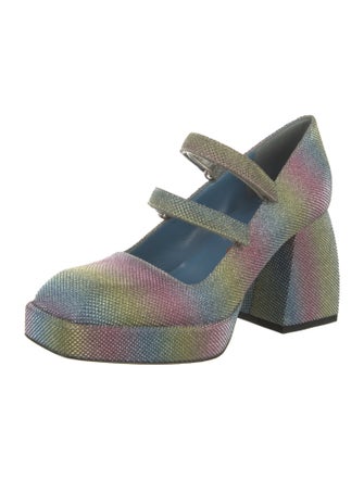 Nodaleto Printed Glitter Accents Slingback Pumps