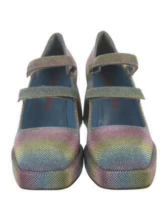 Nodaleto Printed Glitter Accents Slingback Pumps