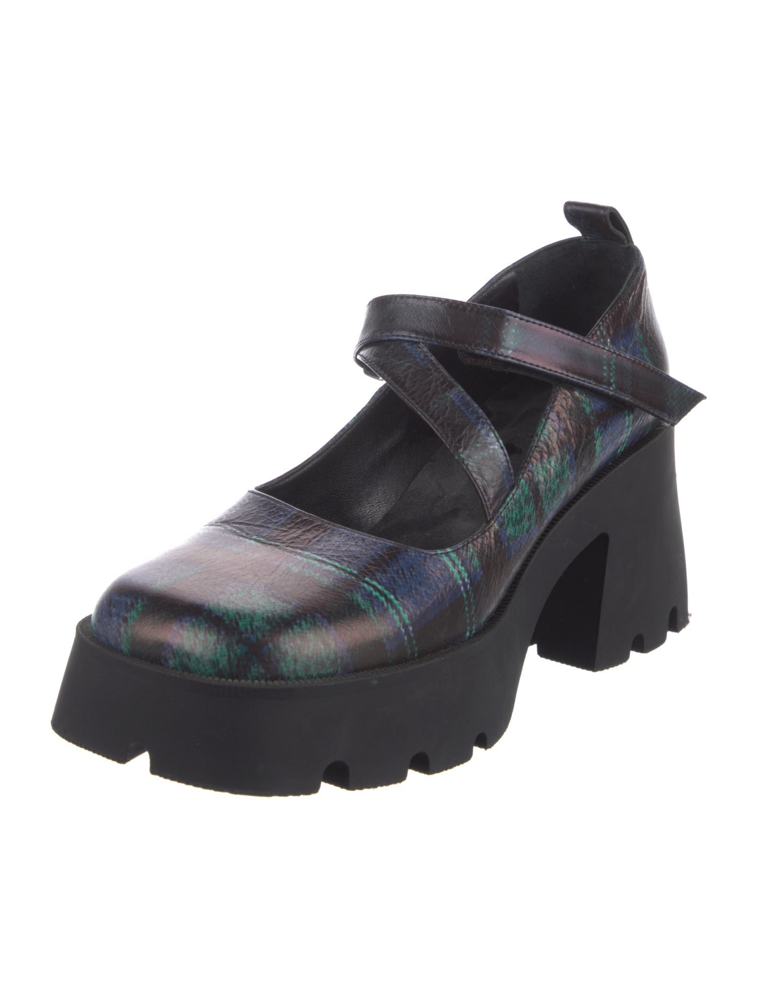 Nodaleto Leather Plaid Print Pumps