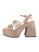Nodaleto Animal Print Glitter Accents Sandals