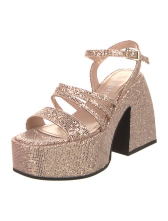 Nodaleto Animal Print Glitter Accents Sandals