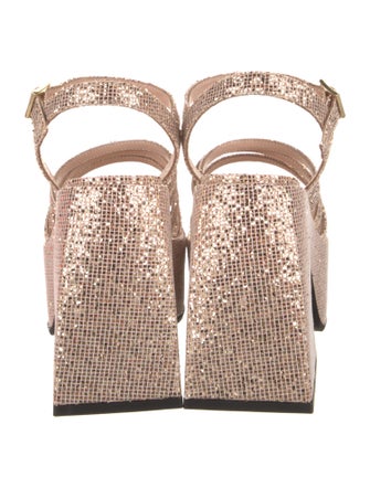 Nodaleto Animal Print Glitter Accents Sandals