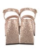 Nodaleto Animal Print Glitter Accents Sandals