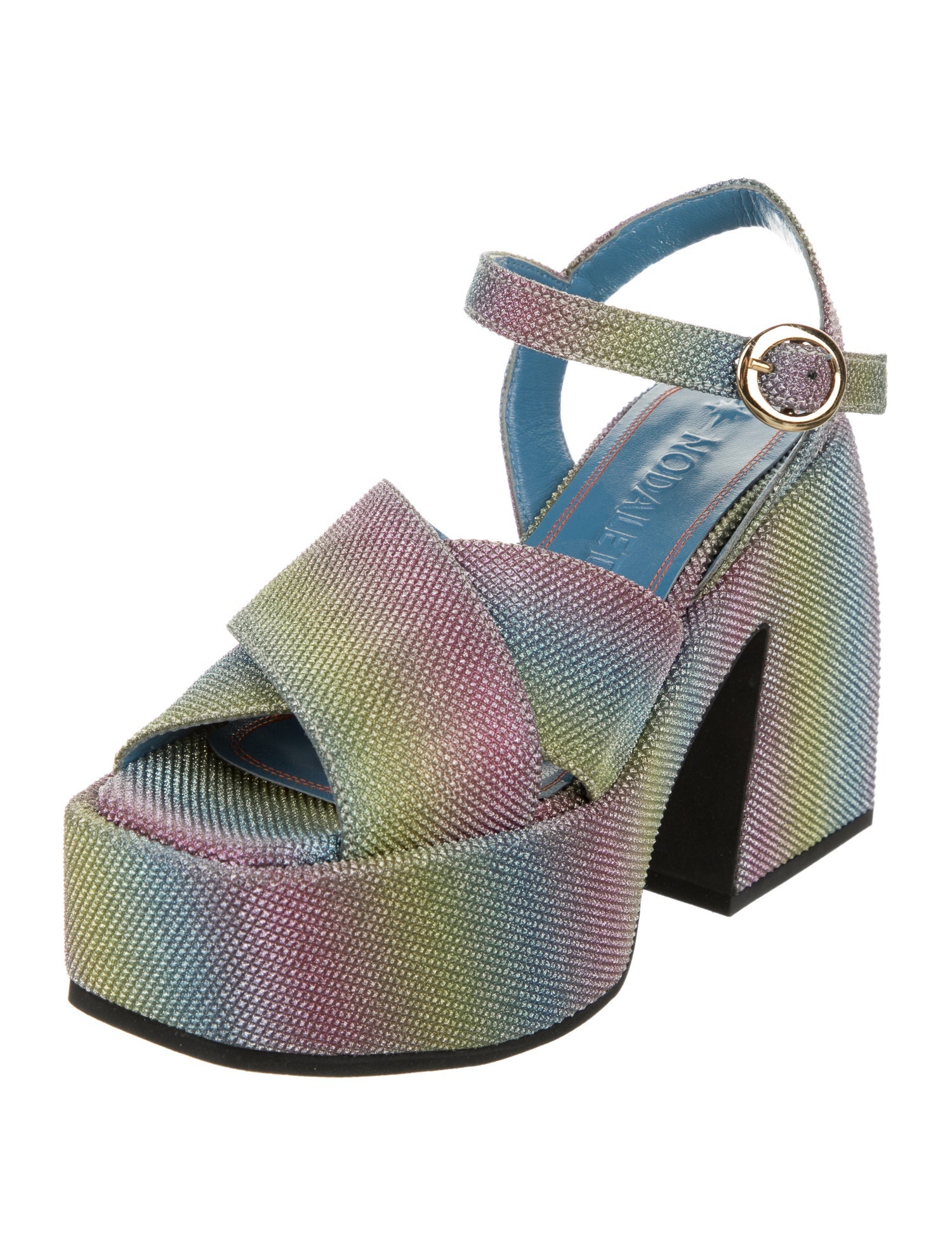Nodaleto Printed Glitter Accents Sandals