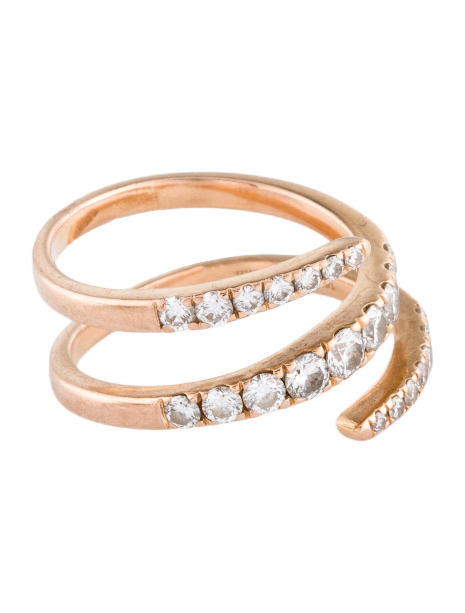 Noémie 18K Diamond Small Spiral Ring