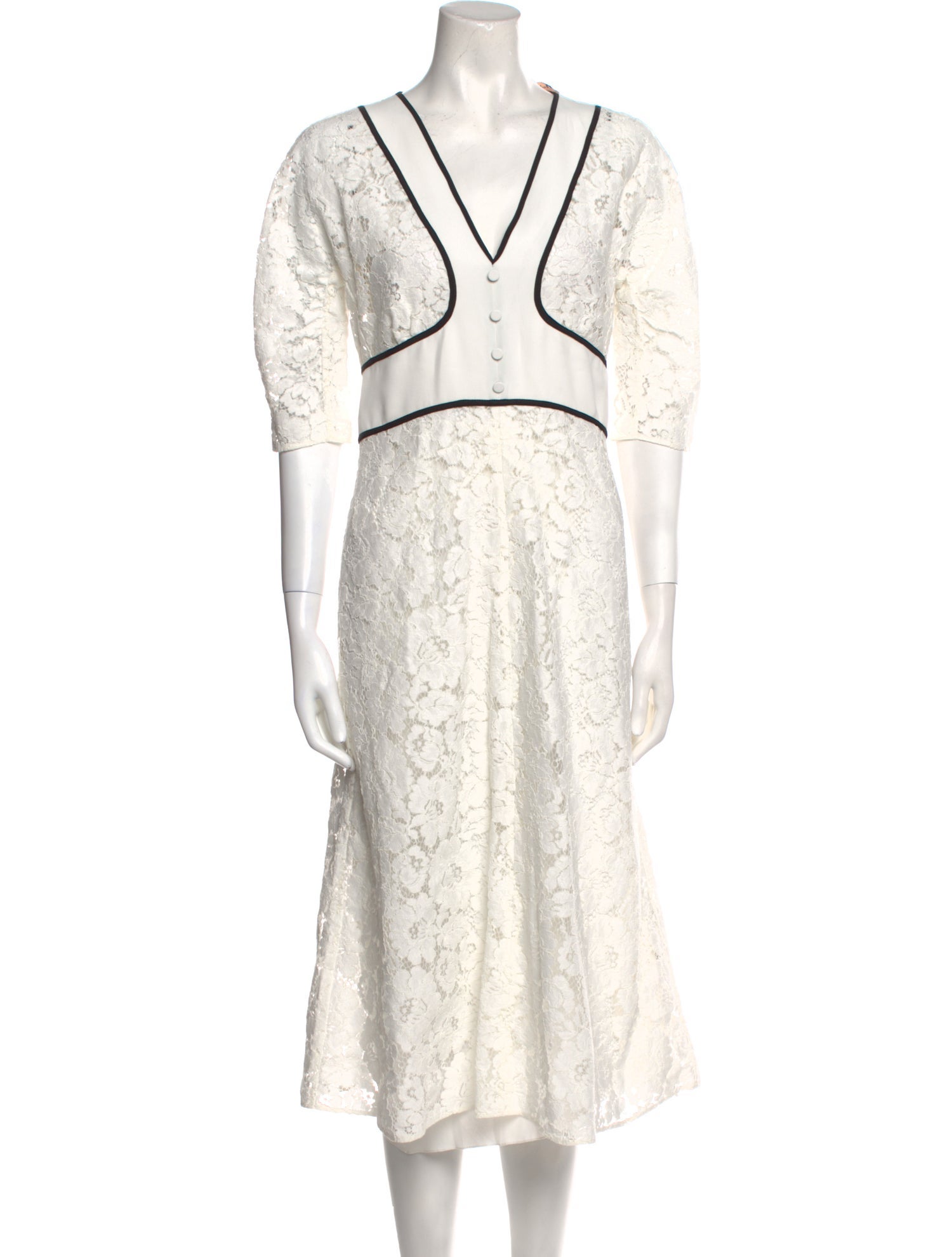 No. 21 x Kartell Lace Pattern Midi Length Dress