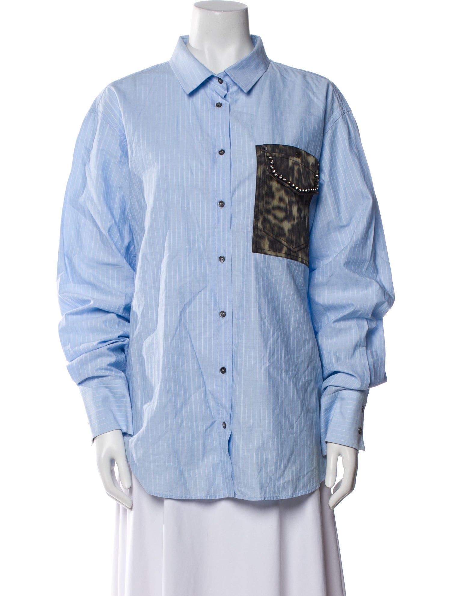 Nº 21 Striped Long Sleeve Button-Up Top