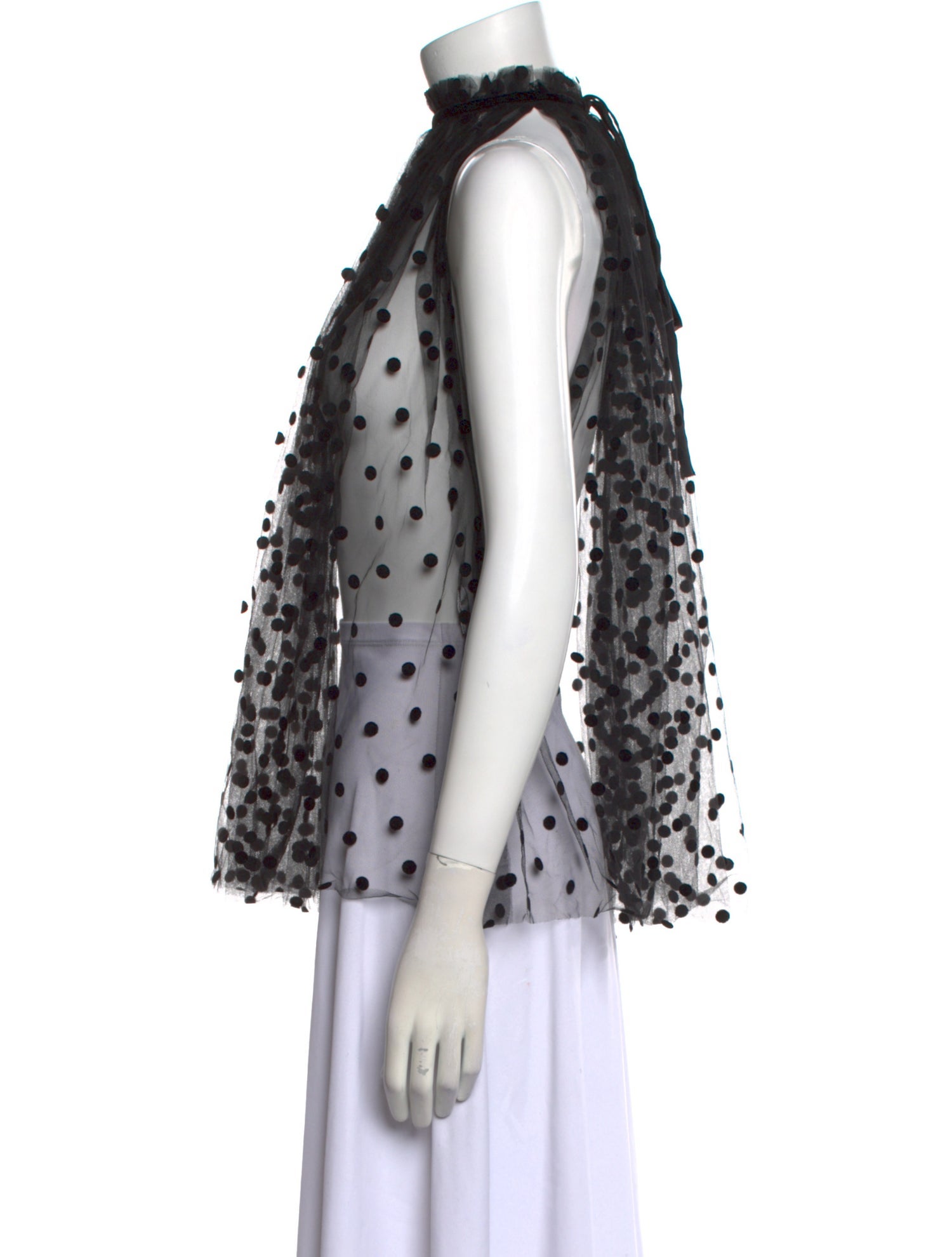 No. 21 x Kartell Polka Dot Print Mock Neck Blouse