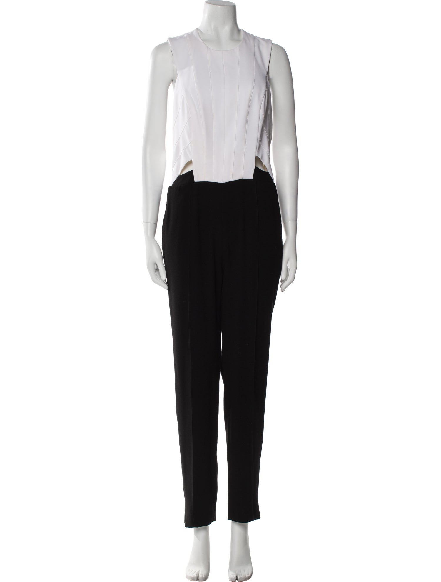 Noam Hanoch Colorblock Pattern Scoop Neck Jumpsuit