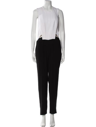 Noam Hanoch Colorblock Pattern Scoop Neck Jumpsuit