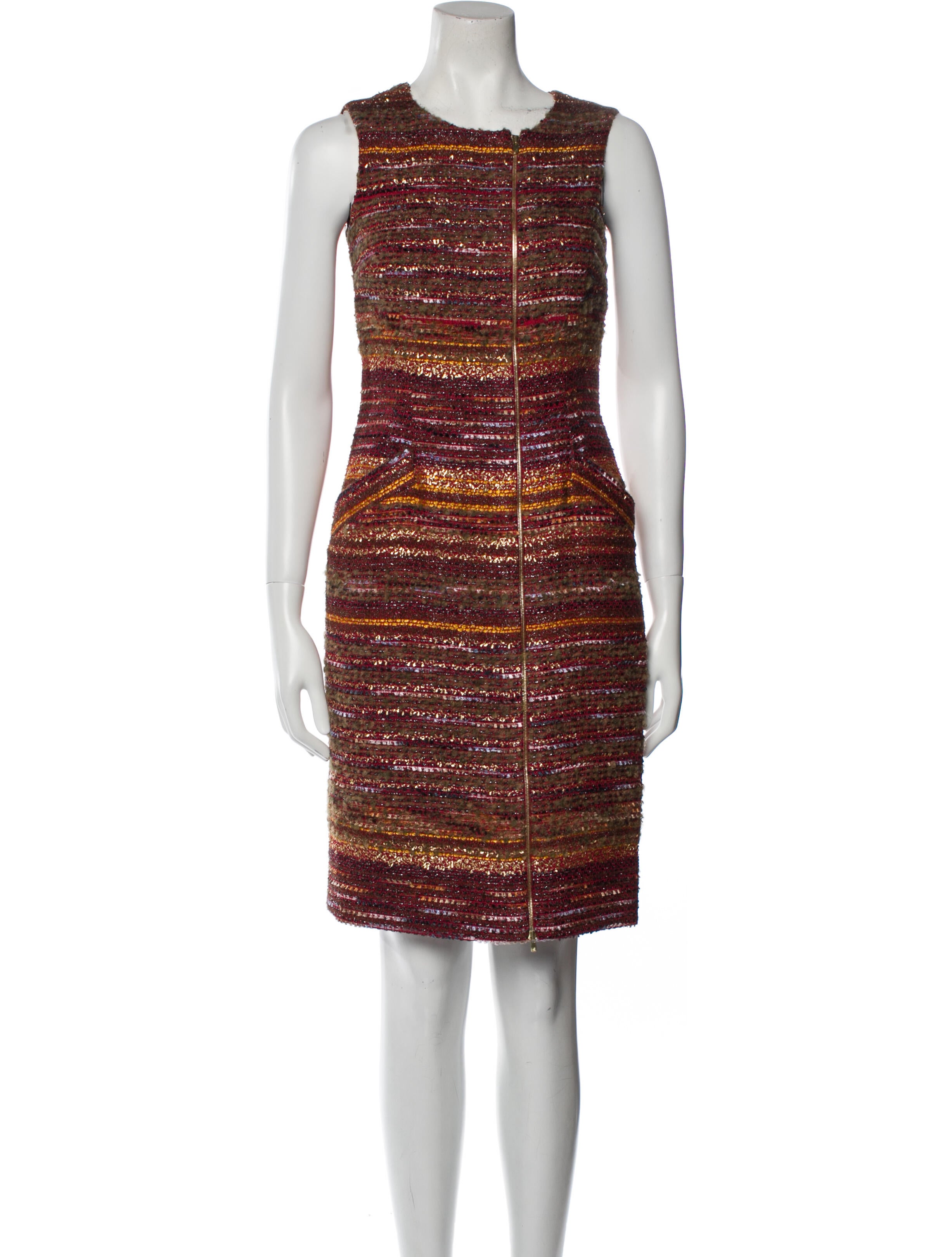 Norman Ambrose Striped Knee-Length Dress