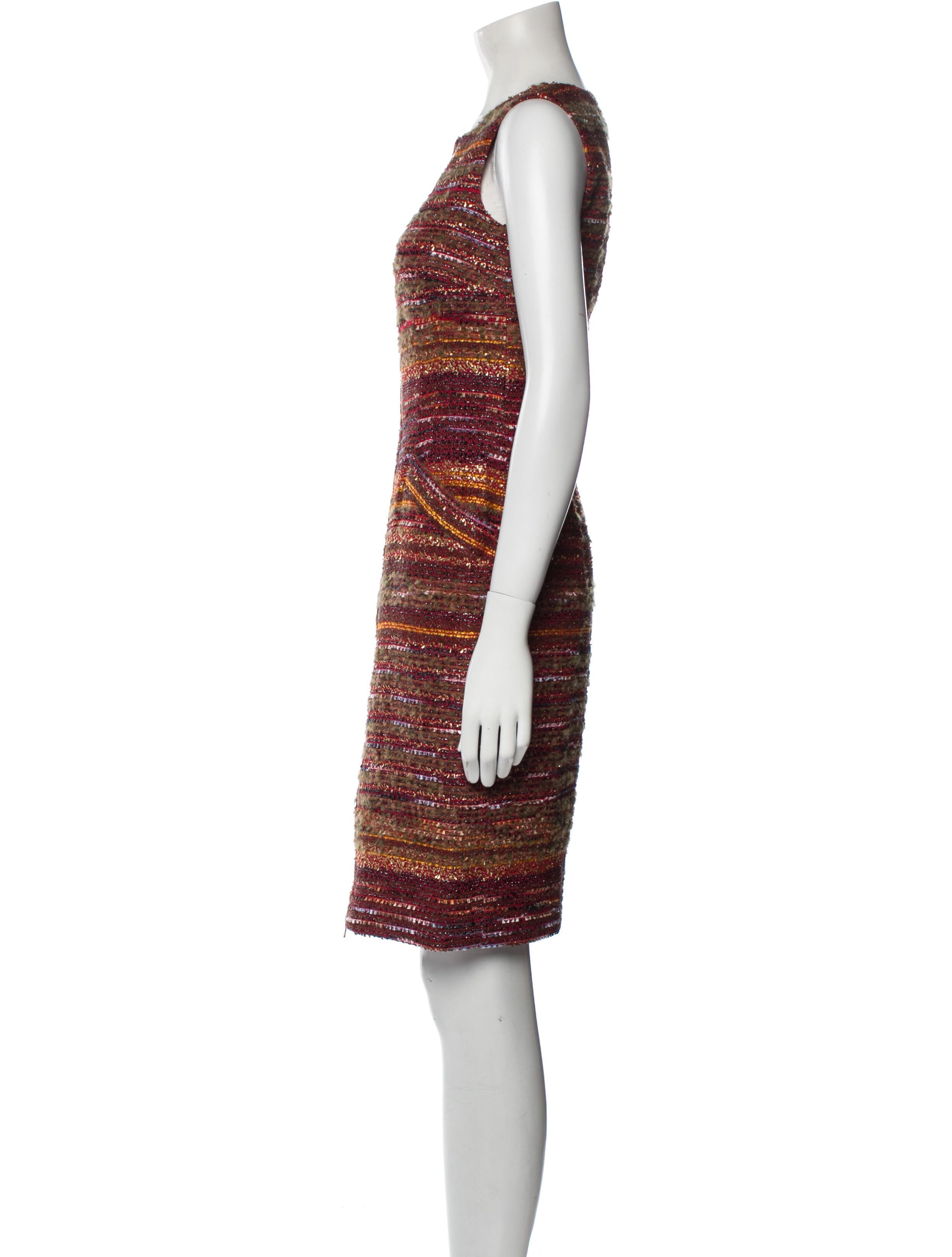 Norman Ambrose Striped Knee-Length Dress