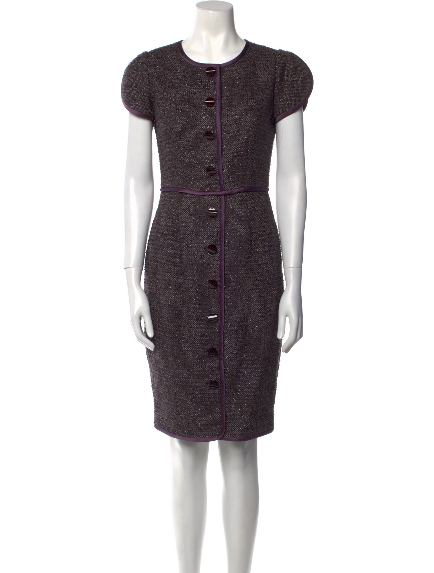 Norman Ambrose Crew Neck Knee-Length Dress